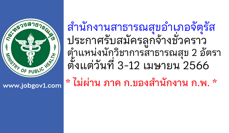 สำนักงานสาธารณสุขอำเภอจัตุรัส รับสมัครลูกจ้างชั่วคราว ตำแหน่งนักวิชาการสาธารณสุข 2 อัตรา