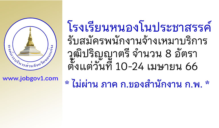 โรงเรียนหนองโนประชาสรรค์ รับสมัครพนักงานจ้างเหมาบริการ 8 อัตรา