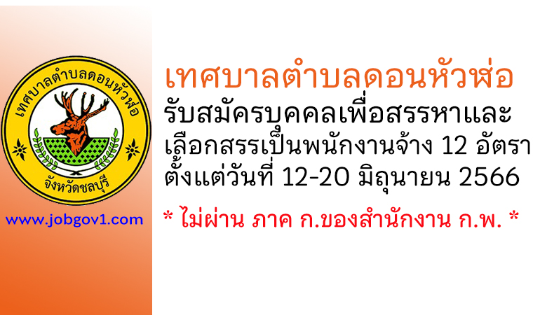 เทศบาลตำบลดอนหัวฬ่อ รับสมัครบุคคลเพื่อสรรหาและเลือกสรรเป็นพนักงานจ้าง 12 อัตรา