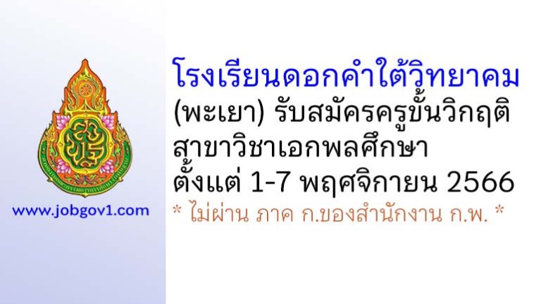 โรงเรียนดอกคำใต้วิทยาคม รับสมัครครูขั้นวิกฤติ สาขาวิชาเอกพลศึกษา