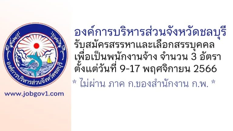 องค์การบริหารส่วนจังหวัดชลบุรี รับสมัครสรรหาและเลือกสรรบุคคลเพื่อเป็นพนักงานจ้าง 53 อัตรา