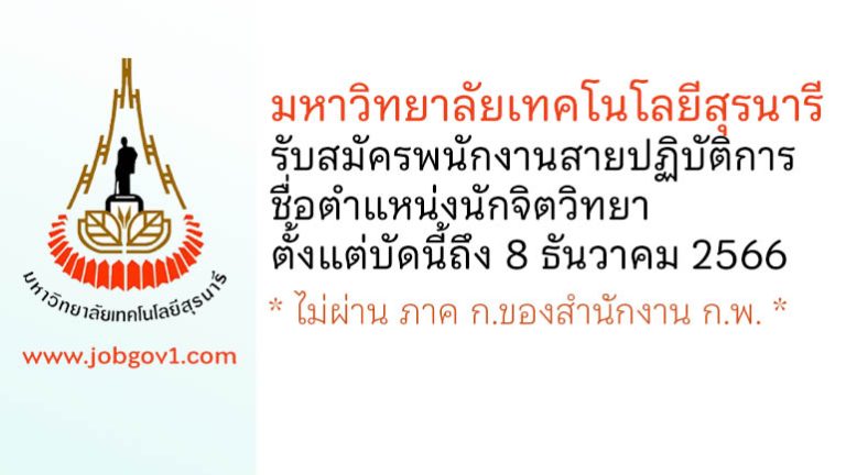 มหาวิทยาลัยเทคโนโลยีสุรนารี รับสมัครพนักงานสายปฏิบัติการ ตำแหน่งนักจิตวิทยา