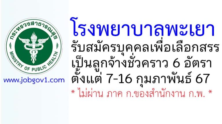 โรงพยาบาลพะเยา รับสมัครบุคคลเพื่อเลือกสรรเป็นลูกจ้างชั่วคราว 6 อัตรา