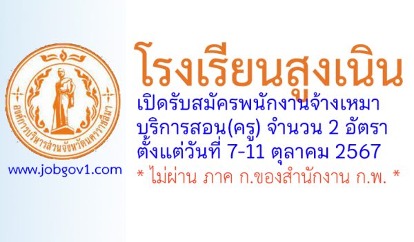 โรงเรียนสูงเนิน รับสมัครพนักงานจ้างเหมาบริการสอน(ครู) จำนวน 2 อัตรา