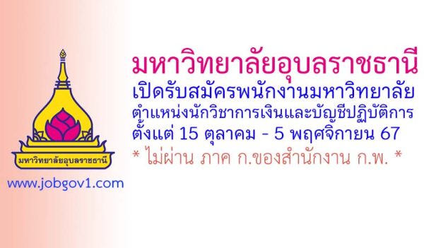 มหาวิทยาลัยอุบลราชธานี รับสมัครพนักงานมหาวิทยาลัย ตำแหน่งนักวิชาการเงินและบัญชีปฏิบัติการ